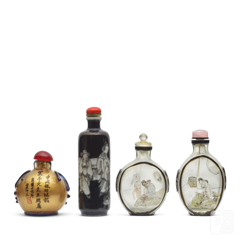 十九至二十世紀 鼻煙壺四件 | FOUR SNUFF BOTTLES